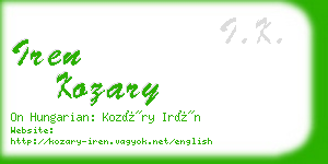 iren kozary business card